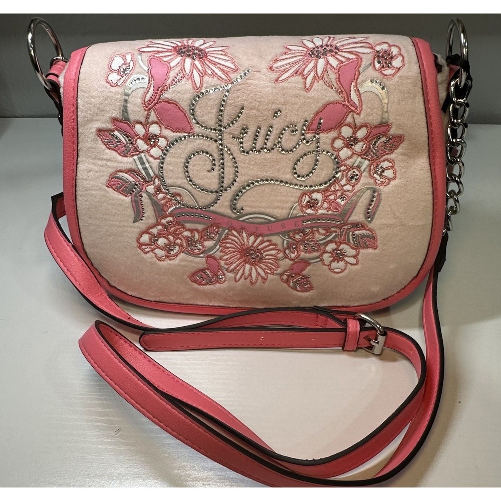 Juicy Couture Crossbody Purse Powder Blush Pink Juicy In Bloom Adjustable NWT